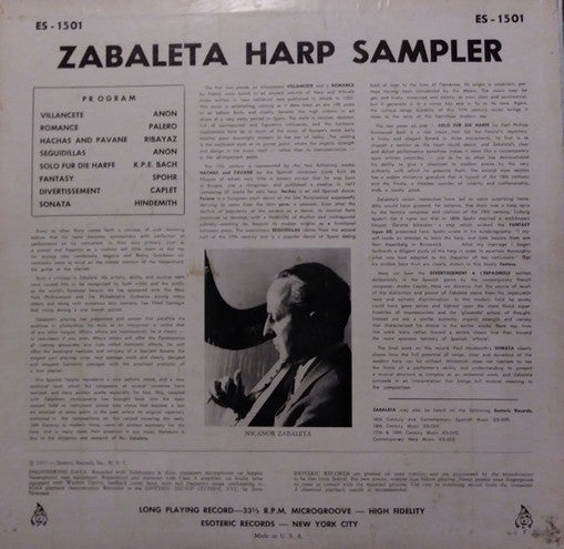 Zabaleta* - Harp Sampler (LP, Album, Smplr)
