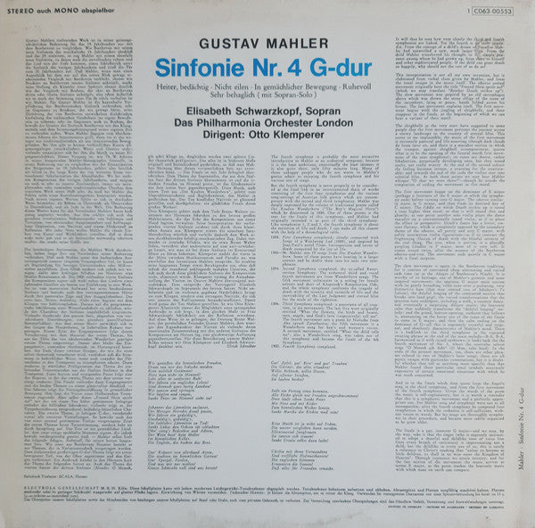 Gustav Mahler - Vierte Sinfonie G-dur(LP, RE)