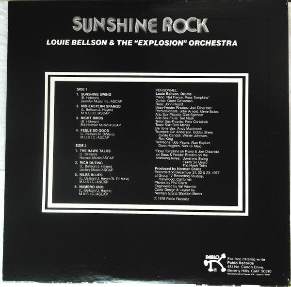 The Louie Bellson Drum Explosion - Sunshine Rock(LP, Promo)