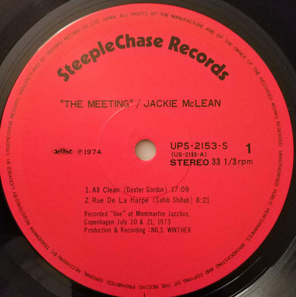 Jackie McLean Featuring Dexter Gordon - The Meeting Vol.1 (LP, Album)
