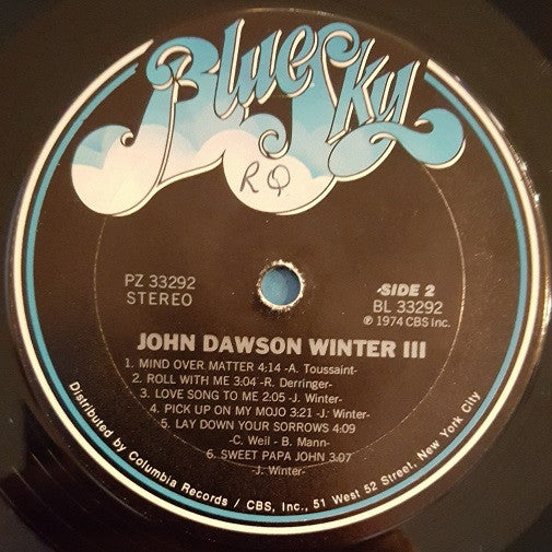 Johnny Winter - John Dawson Winter III (LP, Album, San)
