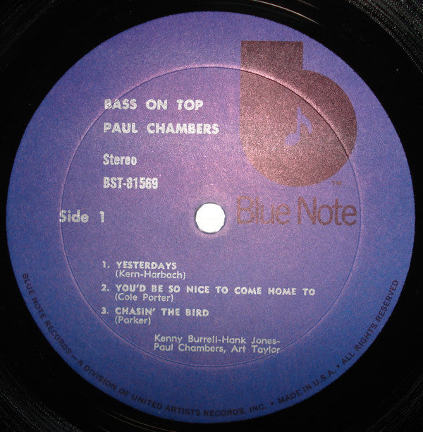 Paul Chambers Quartet - Bass On Top (LP, Album, RE, Bla)