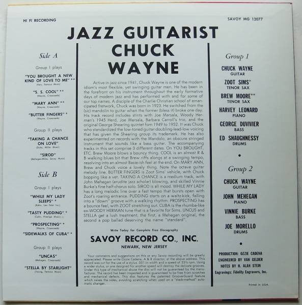 Chuck Wayne - The Jazz Guitarist(LP, Album, Mono, RE)