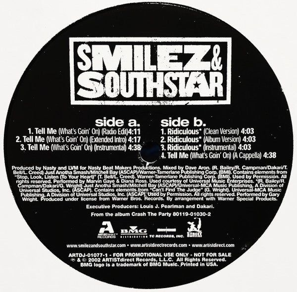 Smilez & Southstar - Tell Me (What's Goin' On) (12"", Promo)