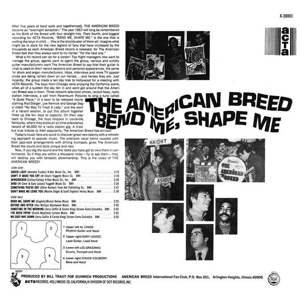 The American Breed - Bend Me, Shape Me (LP, Album, Mon)