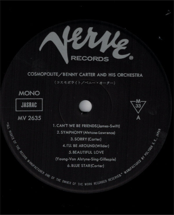 Benny Carter - Cosmopolite (LP, Album, Mono, RE)