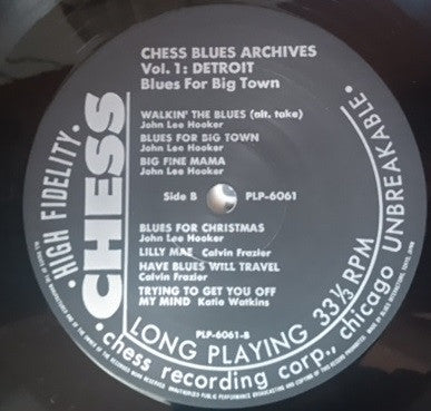Various - Blues For Big Town - Chess Blues Archives Vol.1: Detroit(...