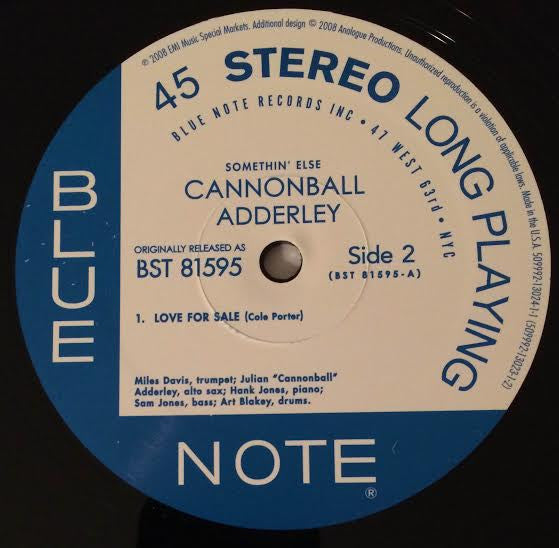 Cannonball Adderley - Somethin' Else(2x12", Album, Ltd, Num, RE, RM...