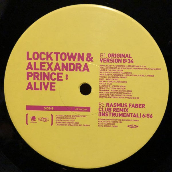 Locktown & Alexandra Prince - Alive (12"")