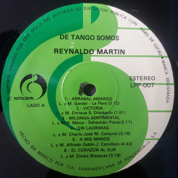 Reynaldo Martin - De Tango Somos (LP, Album)