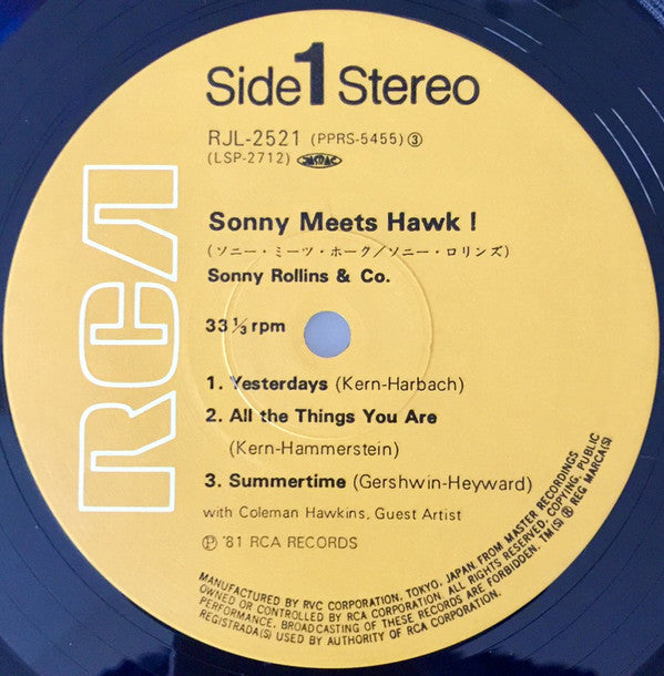 Sonny Rollins And Coleman Hawkins - Sonny Meets Hawk! (LP, Album, RE)