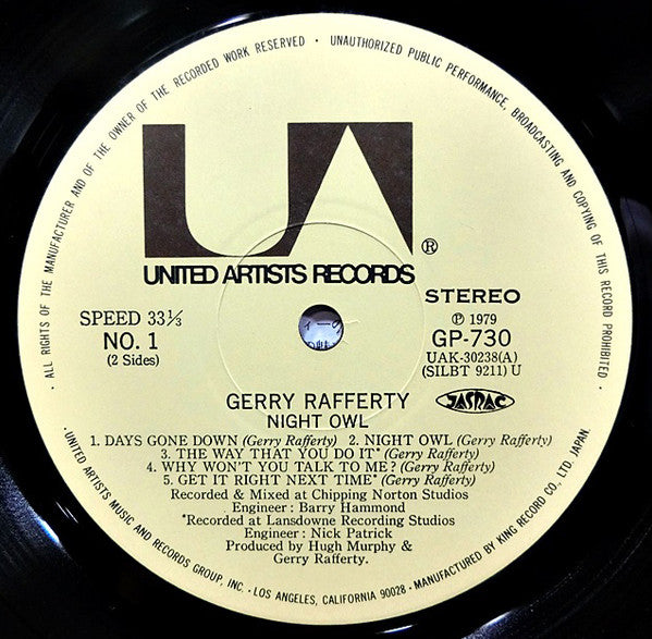 Gerry Rafferty - Night Owl (LP, Album)