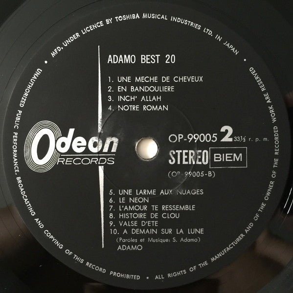 Adamo - Best 20 (LP, Comp)