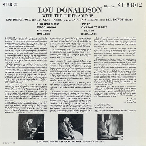 Lou Donaldson With The Three Sounds - LD+3 (LP, Album, RE)