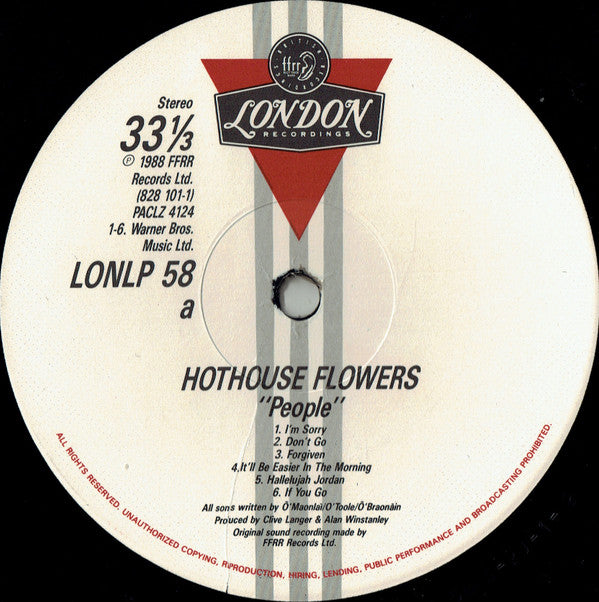 Hothouse Flowers - People (LP, Album)