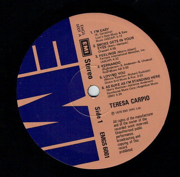 Teresa Carpio - Songs For You (LP, Album)