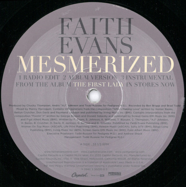 Faith Evans - Mesmerized (12"", Promo)