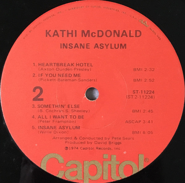 Kathi McDonald - Insane Asylum (LP, Album, Jac)