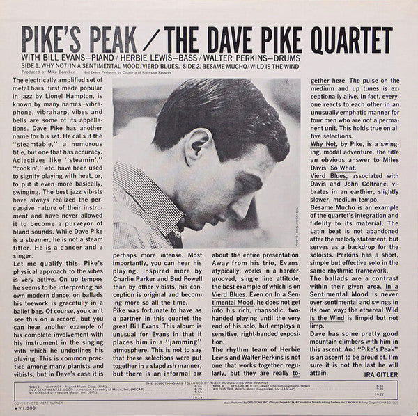 Dave Pike Quartet - Pike's Peak (LP, Album, RE)