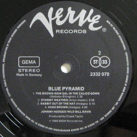 Johnny Hodges - Wild Bill Davis - Blue Pyramid (LP, Album, RE)