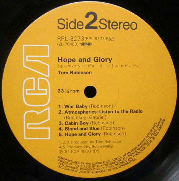 Tom Robinson - Hope And Glory (LP, Album)