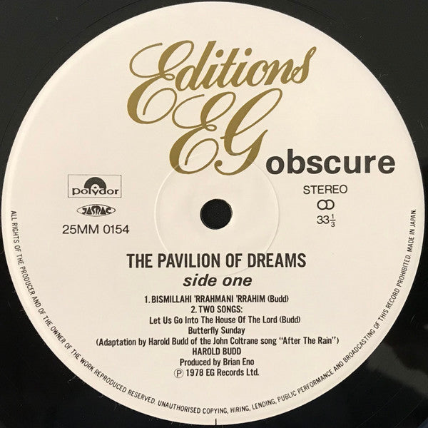 Harold Budd - The Pavilion Of Dreams (LP)