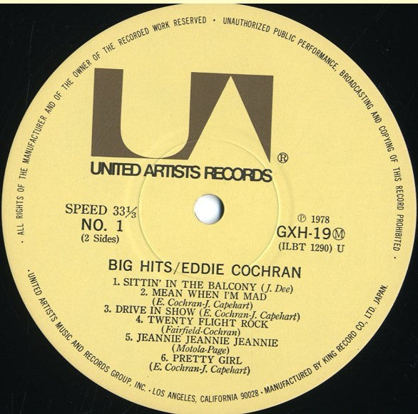 Eddie Cochran - Big Hits (LP, Comp, Mono)