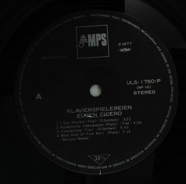 Eugen Cicero - Klavierspielereien (LP, Album, Ltd, RE)