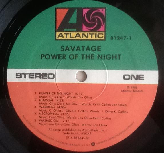 Savatage - Power Of The Night (LP, Album, Spe)
