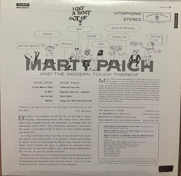 Marty Paich - I Get A Boot Out Of You (LP, Album, RE, 180)