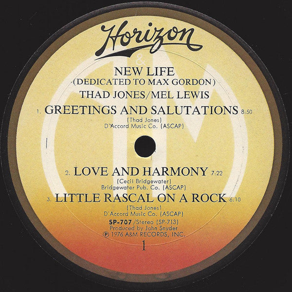 Thad Jones & Mel Lewis - New Life (Dedicated To Max Gordon)(LP, Alb...