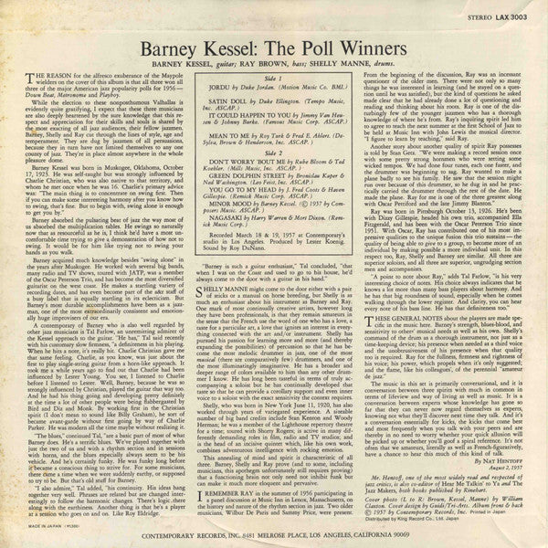 Barney Kessel - The Poll Winners (LP, Album, RE)