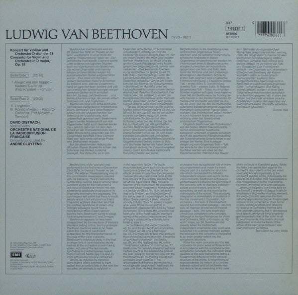 Ludwig van Beethoven - Violinkonzert in D Major, Op. 61(LP, RE)
