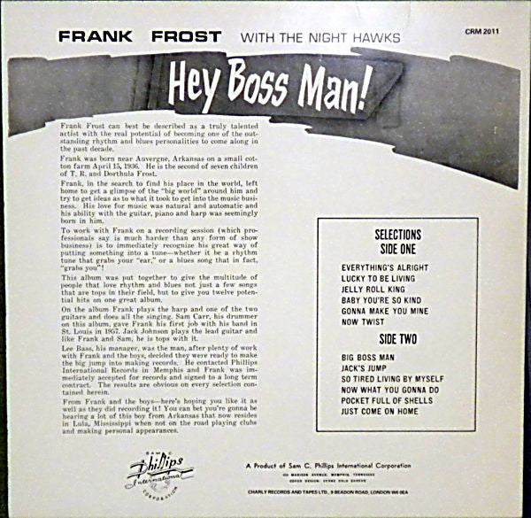 Frank Frost With The Night Hawks* - Hey Boss Man! (LP, RE)