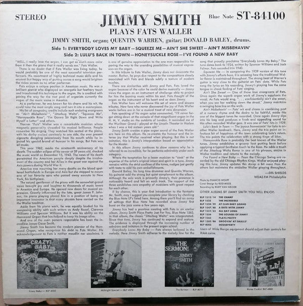 Jimmy Smith - Plays Fats Waller (LP, Album)