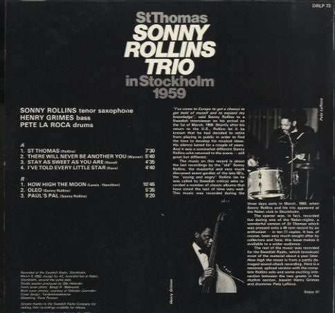 Sonny Rollins Trio - St Thomas - Sonny Rollins Trio In Stockholm 19...