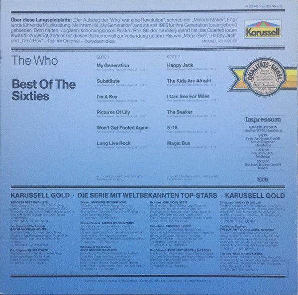 The Who - Best Of The Sixties (LP, Comp)