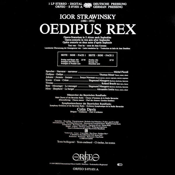 Igor Stravinsky - Oedipus Rex(LP, Gat)