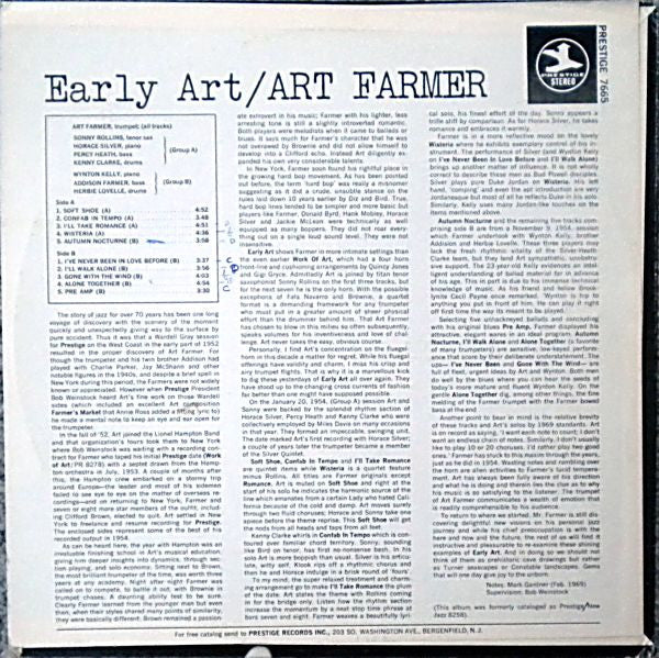 Art Farmer - Early Art (LP, Album, Comp, RE, RM)