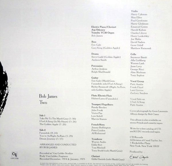 Bob James - Two (LP, Album, Ltd, RE)