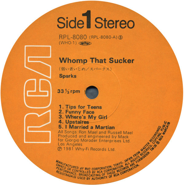 Sparks - Whomp That Sucker (LP, Album)