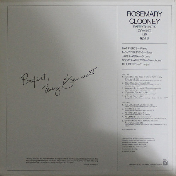 Rosemary Clooney - Everything's Coming Up Rosie (LP, Album, RE)