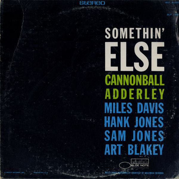 Cannonball Adderley - Somethin' Else (LP, Album, RE)