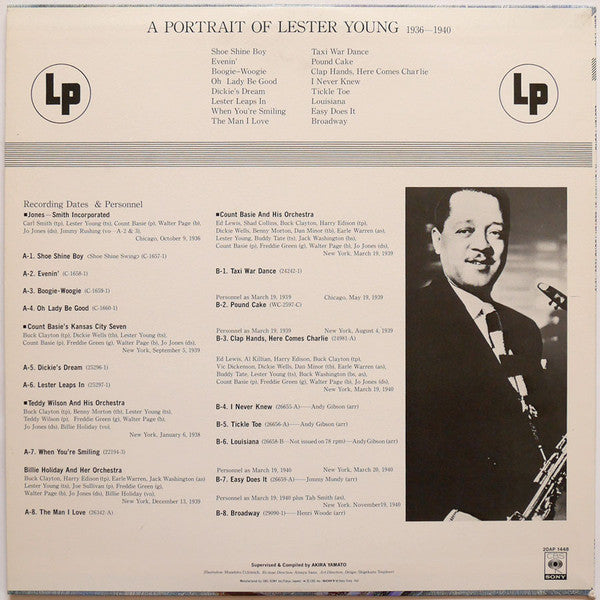 Lester Young - A Portrait Of Lester Young 1936-1940 (LP, Comp, Mono)