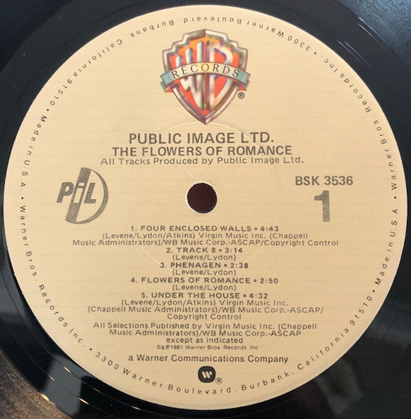 Public Image Ltd* - The Flowers Of Romance (LP, Album, Jac)