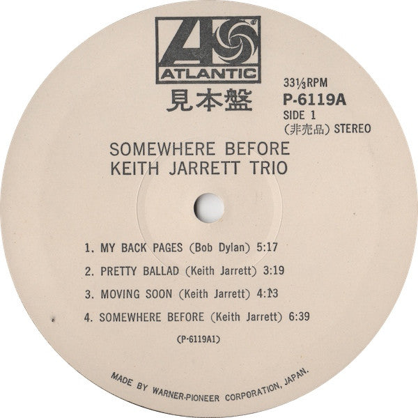 Keith Jarrett Trio - Somewhere Before (LP, Album, RE)