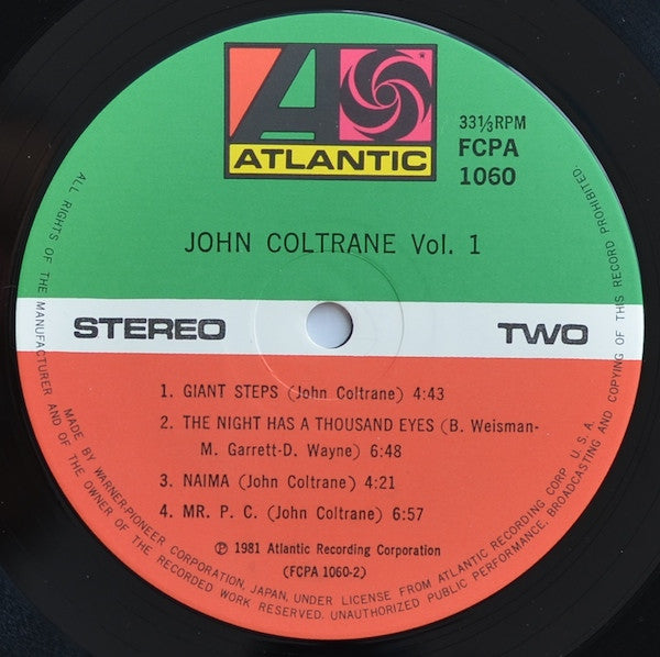 John Coltrane - John Coltrane Vol. 1 (LP, Comp)