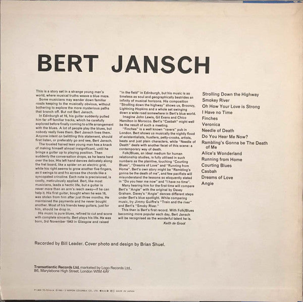 Bert Jansch - Bert Jansch (LP, Album, Mono, RE)