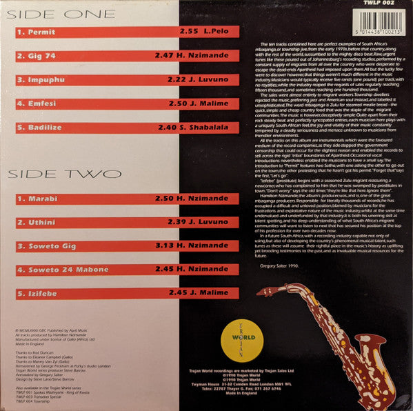 Various - Bringing It Down - South African Sax Jive (LP, Comp)