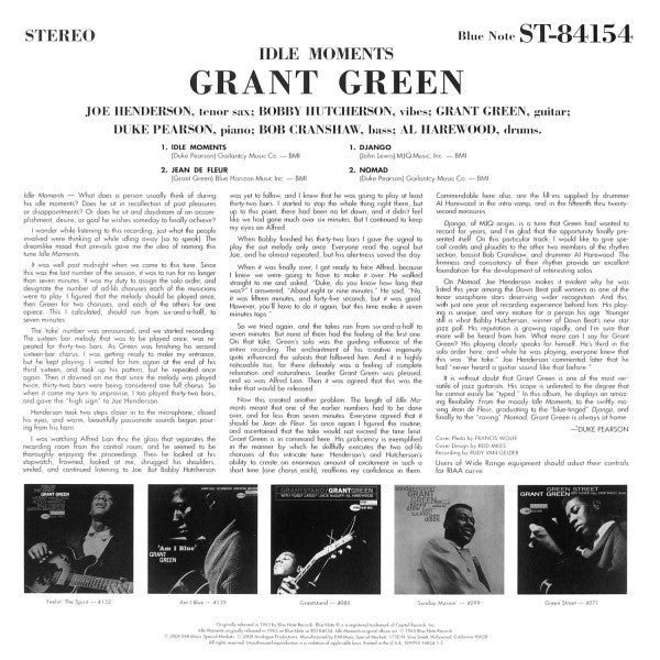 Grant Green - Idle Moments (2x12"", Album, Ltd, Num, RE, 180)